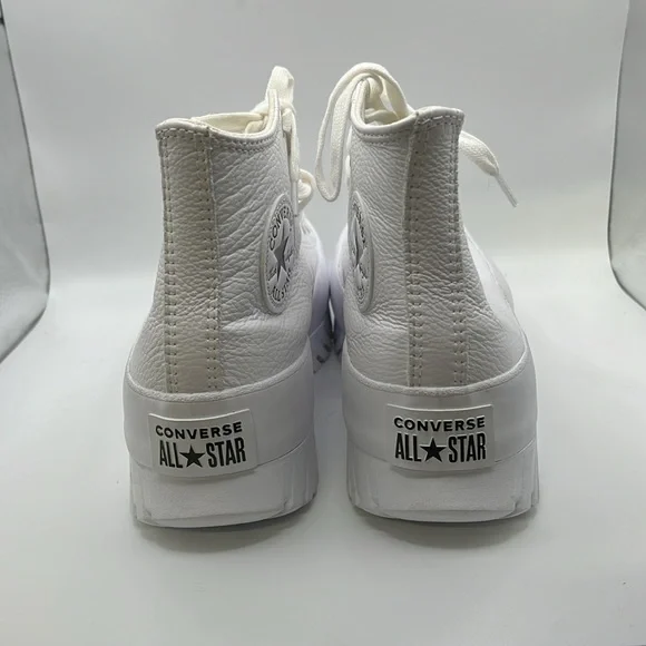NWT Converse Lugged 2.0 Platform Shoe Sneakers High Top White Leather Womens 10 - Picture 4 of 13